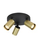 Lampy sufitowe regulowane - spoty - Italux Nesto Reflektorek/Spot 3xGU10 10W Czarny, mosiężny SPL-23436-3R-BK-BRSS - product 1