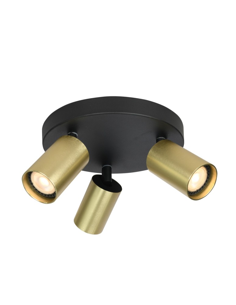Italux Nesto Reflektorek/Spot 3xGU10 10W Czarny, mosiężny SPL-23436-3R-BK-BRSS