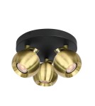 Lampy sufitowe regulowane - spoty - Italux Lafin Reflektorek/Spot 3xGU10 10W Czarny, złoty SPL-45379-3R-BK-GD - product 1
