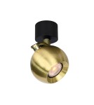 Lampy sufitowe regulowane - spoty - Italux Lafin Reflektorek/Spot 1xGU10 10W Czarny, mosiężny SPL-45379-1R-BK-GD - product 1