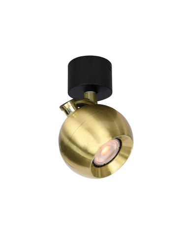 Italux Lafin Reflektorek/Spot 1xGU10 10W Czarny, mosiężny SPL-45379-1R-BK-GD