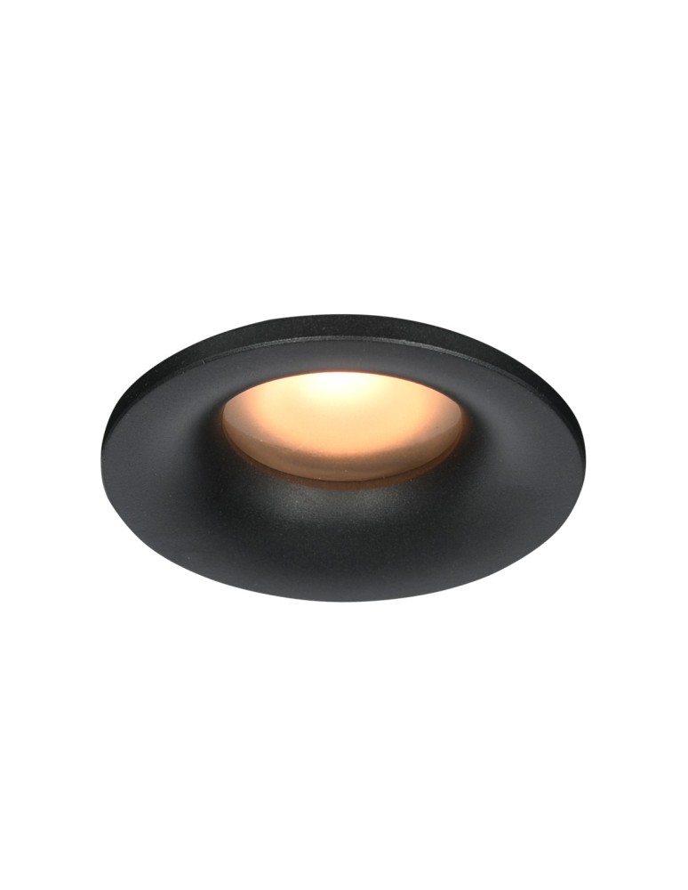 Italux Barto Sufitowa Podtynkowa 1xGU10 10W IP44 Czarny piaskowany DL-60327-IP44-BK