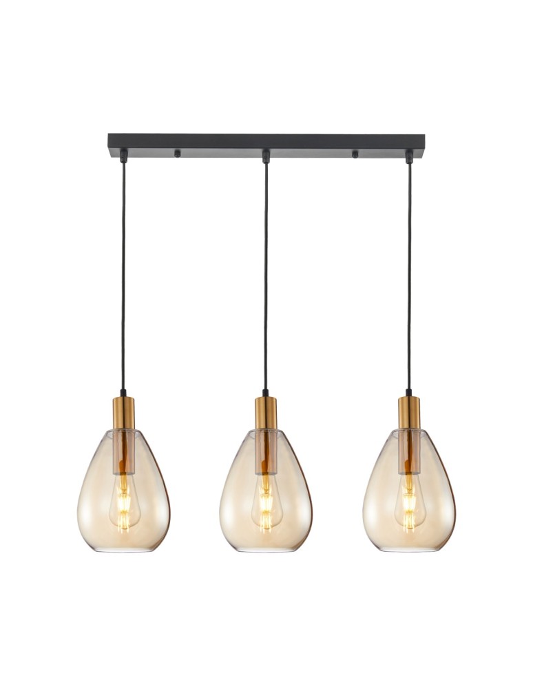 Italux Zulo Wisząca 3xE27 40W Mosiądz PND-27812-3-BRO-AMB