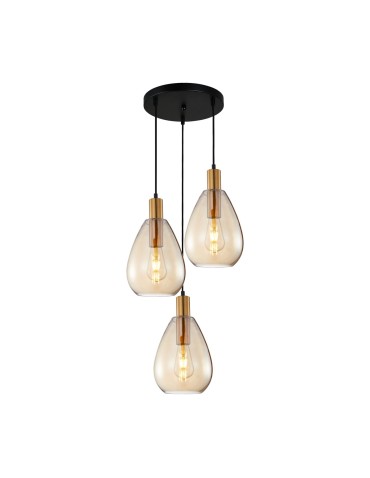 Italux Zulo Wisząca 3xE27 40W Mosiądz PND-27812-3A-BRO-AMB