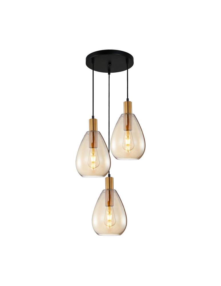 Italux Zulo Wisząca 3xE27 40W Mosiądz PND-27812-3A-BRO-AMB