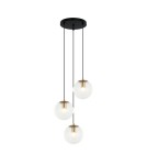 Lampy wiszące potrójne - Italux Sarpo Wisząca 3xE27 40W Mosiądz PND-58867-3S-BK-BRO - product 1