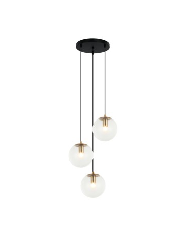 Italux Sarpo Wisząca 3xE27 40W Mosiądz PND-58867-3S-BK-BRO