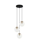Lampy wiszące potrójne - Italux Sarpo Wisząca 3xE27 40W Mosiądz PND-58867-3S-BK-BRO - product 2