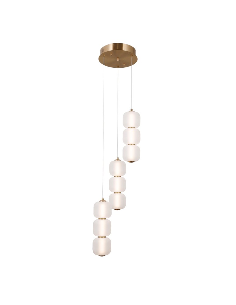 Italux Ganti Wisząca 3xLED 20W 2170 lm 3000K (Ciepła biel) złoty PND-34362-9-HBR-OPAL