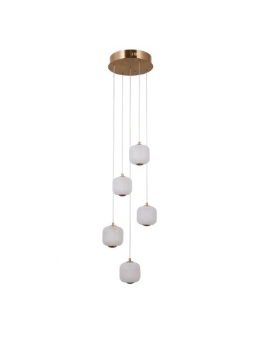 Italux Ganti Wisząca 5xLED 12W 1300 lm 3000K (Ciepła biel) złoty PND-34362-5-HBR-OPAL - produkt 2