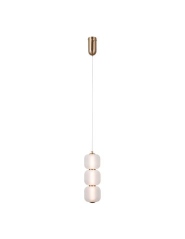 Italux Ganti Wisząca 1xLED 8W 865 lm 3000K (Ciepła biel) złoty PND-34362-3V-HBR-OPAL