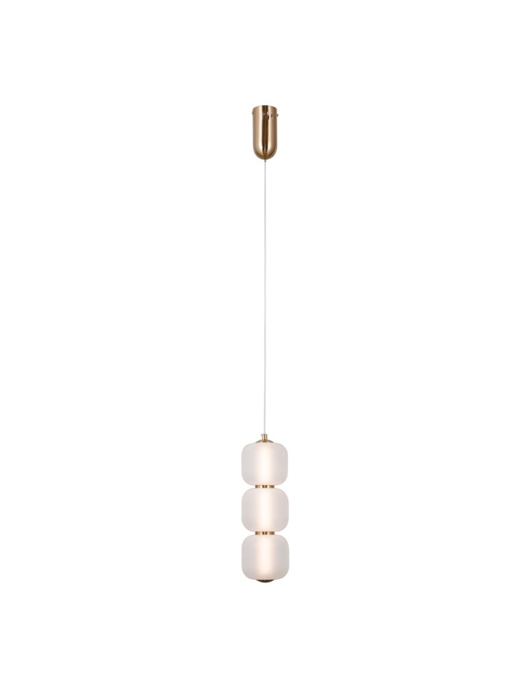 Italux Ganti Wisząca 1xLED 8W 865 lm 3000K (Ciepła biel) złoty PND-34362-3V-HBR-OPAL