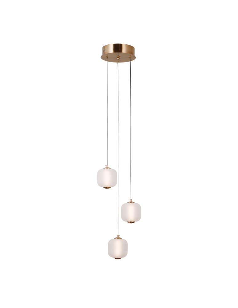 Italux Ganti Wisząca 3xLED 8W 865 lm 3000K (Ciepła biel) złoty PND-34362-3-HBR-OPAL