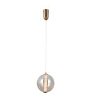 Lampy wiszące pojedyncze - Italux Butero Wisząca 1xLED 9W 825 lm 3000K (Ciepła biel) złoty PND-34359-M-HBR-AMB - product 2