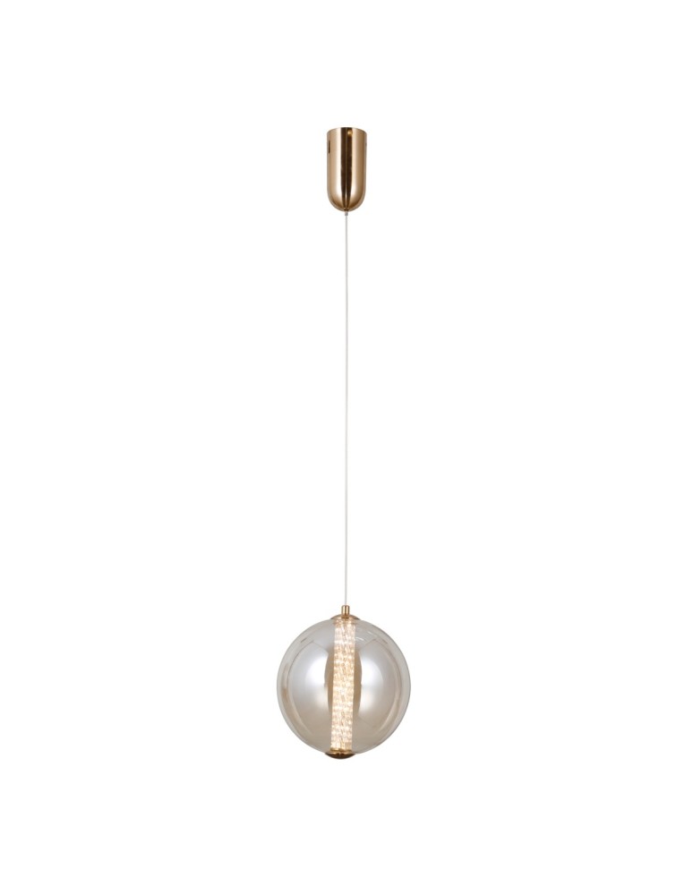 Lampy wiszące pojedyncze - Italux Butero Wisząca 1xLED 9W 825 lm 3000K (Ciepła biel) złoty PND-34359-M-HBR-AMB - product kolory-swiatla.pl 2