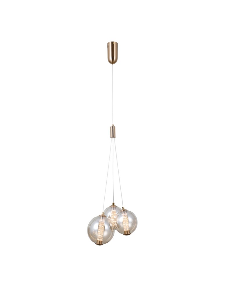 Italux Butero Wisząca 3xLED 12W 1095 lm 3000K (Ciepła biel) złoty PND-34359-3-HBR-AMB