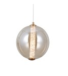 Lampy wiszące pojedyncze - Italux Butero Wisząca 1xLED 9W 825 lm 3000K (Ciepła biel) złoty PND-34359-M-HBR-AMB - product 1