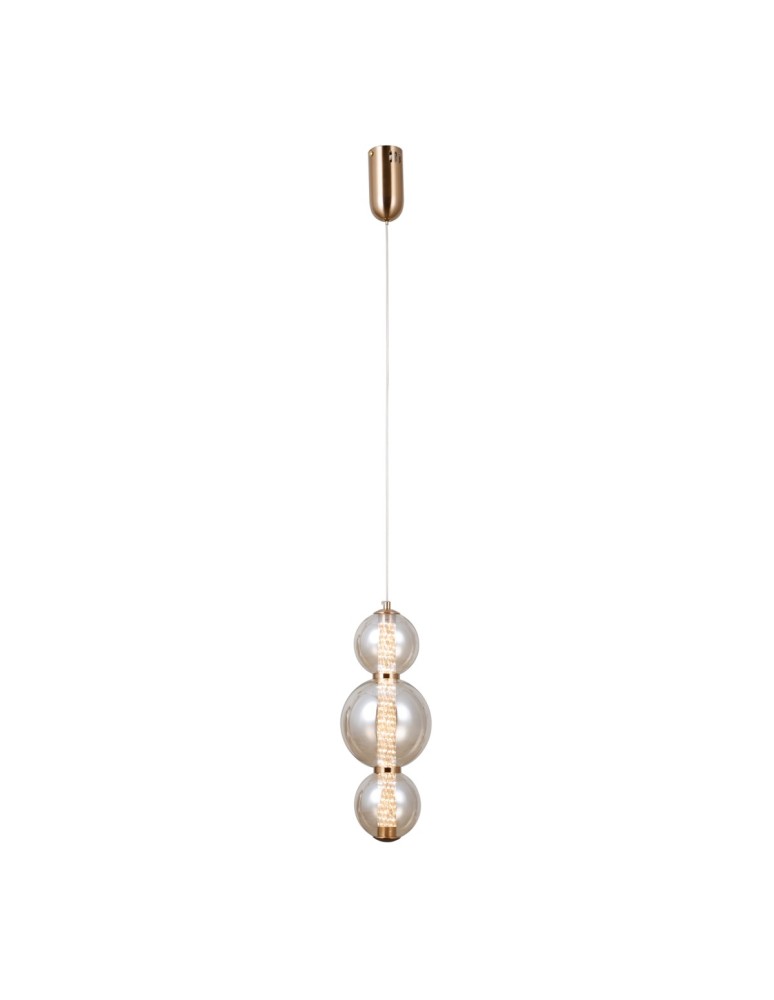 Italux Butero Wisząca 1xLED 12W 1095 lm 3000K (Ciepła biel) złoty PND-34359-3V-HBR-AMB Italux Butero Wisząca 1xLED 12W 1095 lm 3000K (Ciepła biel) złoty PND-34359-3V-HBR-AMB