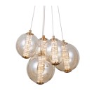 Lampy wiszące - Italux Butero Wisząca 5xLED 20W 1830 lm 3000K (Ciepła biel) złoty PND-34359-5-HBR-AMB - product 1