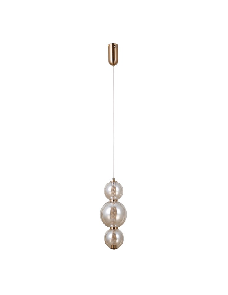 Italux Butero Wisząca 1xLED 12W 1095 lm 3000K (Ciepła biel) złoty PND-34359-3V-HBR-AMB Italux Butero Wisząca 1xLED 12W 1095 lm 3000K (Ciepła biel) złoty PND-34359-3V-HBR-AMB