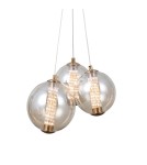 Lampy wiszące - Italux Butero Wisząca 3xLED 12W 1095 lm 3000K (Ciepła biel) złoty PND-34359-3-HBR-AMB - product 1