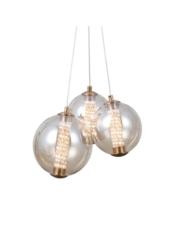 Italux Butero Wisząca 3xLED 12W 1095 lm 3000K (Ciepła biel) złoty PND-34359-3-HBR-AMB