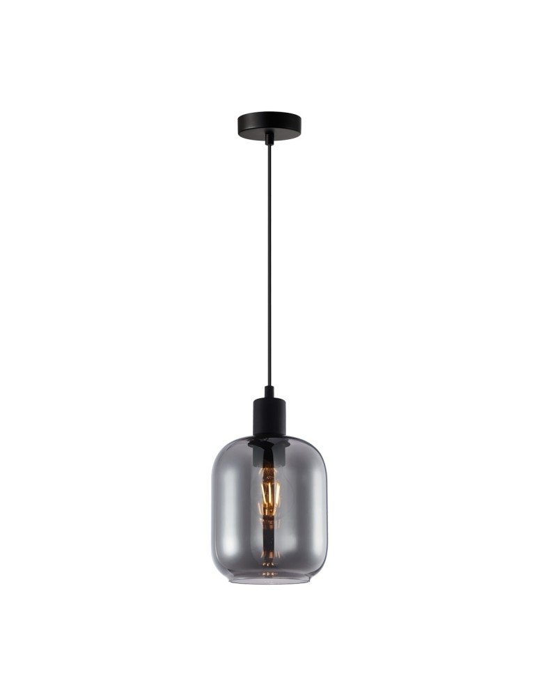 Lampy wiszące pojedyncze - Italux Zona Wisząca 1xE27 40W Czarny PND-29258S-1-BK-SG - product kolory-swiatla.pl 3