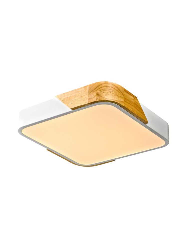 Plafony LED - Italux Santer Natynkowa 1xLED 24W 2400 lm 3000K (Ciepła biel) Drewno, biały PLF-13187-WH-WO - product kolory-swiatla.pl 2