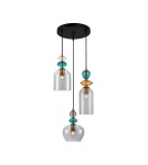 Lampy wiszące potrójne - Italux Busco Wisząca 3xE27 40W Złoty, czarny PND-30263-3A-BRO-SG - product 1