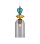 Lampy wiszące designerskie - Italux Busco Wisząca 1xE27 40W Złoty, czarny PND-30263-1C-BRO-SG - product 1