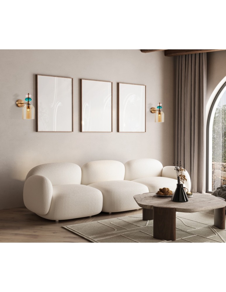Kinkiety designerskie - Italux Busco Kinkiet 1xE27 40W Złoty WL-30263-1B-BRO-AMB - product kolory-swiatla.pl 3