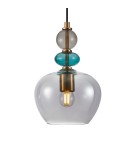 Lampy wiszące designerskie - Italux Busco Wisząca 1xE27 40W Złoty, czarny PND-30263-1A-BRO-SG - product 1