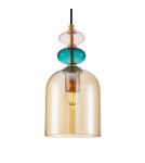 Lampy wiszące designerskie - Italux Busco Wisząca 1xE27 40W Złoty, czarny PND-30263-1B-BRO-AMB - product 1