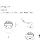 Lampy podtynkowe hermetyczne - Maxlight Oprawa Wpustowa Cyklop Biała 4000K IP65 H0094 4000K - product 2