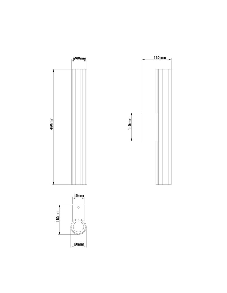 Light Prestige Kinkiet Linea LED CCT IP44 czarny LP-0510/1W-45 BK