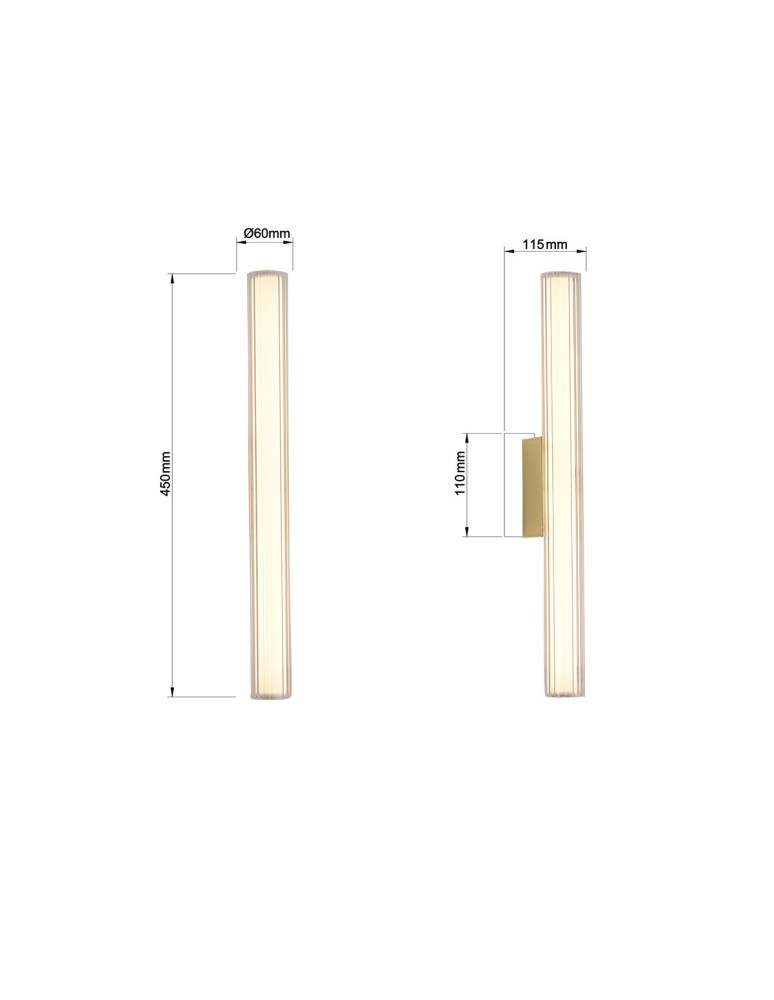 Light Prestige Kinkiet Linea LED CCT IP44 złoty LP-0510/1W-45 GD