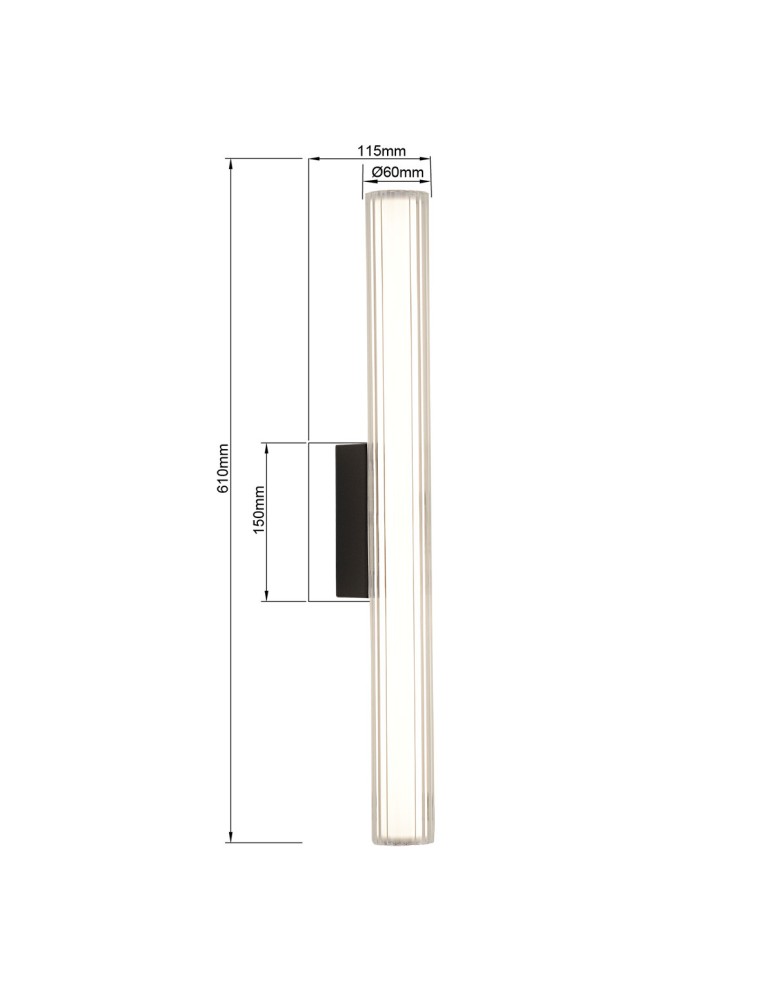 Kinkiety łazienkowe - Light Prestige Kinkiet Linea LED CCT IP44 czarny LP-0510/1W-61 BK - product kolory-swiatla.pl 2
