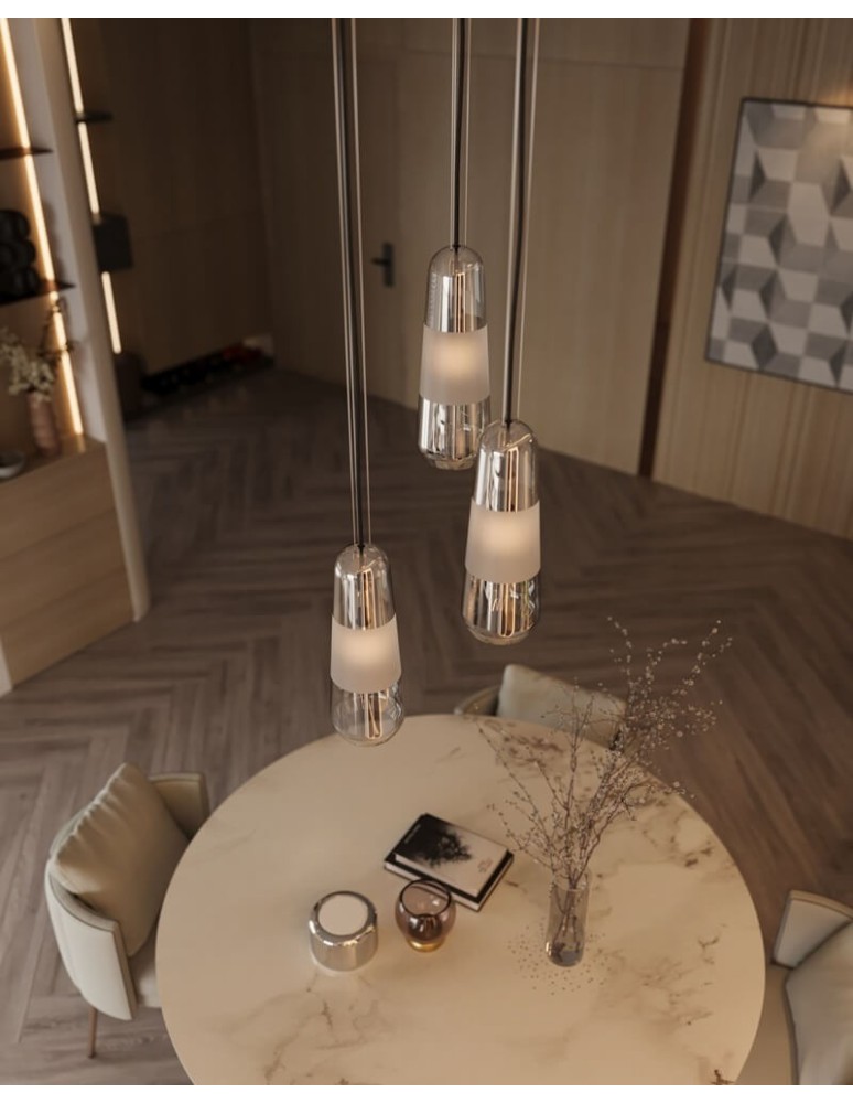 Maxlight Lampa Wisząca Mauri 1 Smoky Glass P0590