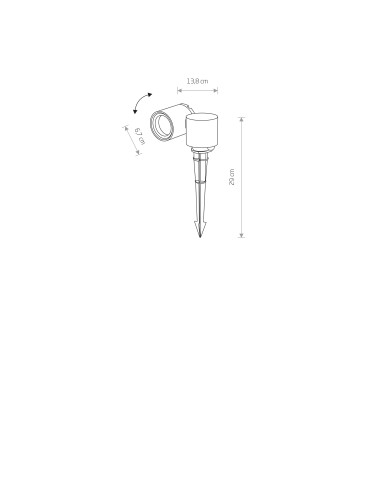 Nowodvorski TUBINGS M ZewnętrznaLampy gruntowe Max moc 35W GU10 IP54 Czarny 8161 - product 2