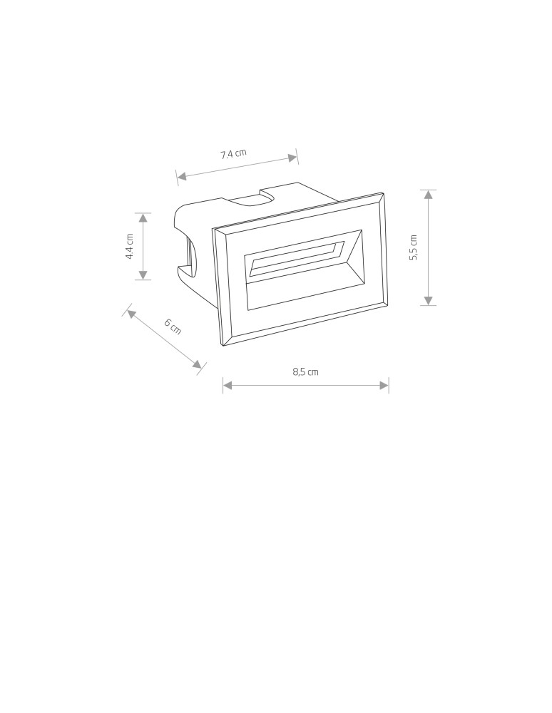 Nowodvorski BAY LED Zewnętrzna Ścienna Wbudowana Max moc 3W LED IP65 Czarny 8164