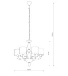 Żyrandole z abażurem - Nowodvorski NEWPORT Sufitowa Żyrandol Max moc 6x40W E14  Biały 8156 - product 4