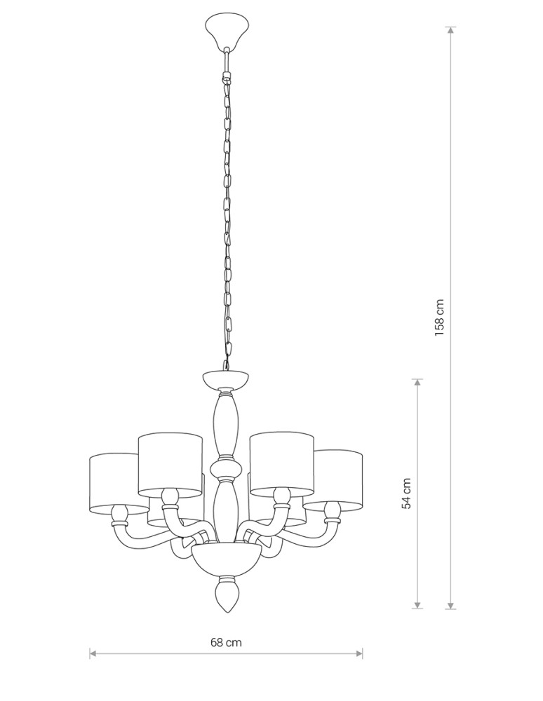 Nowodvorski NEWPORT Sufitowa Żyrandol Max moc 6x40W E14  Biały 8156