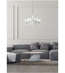 Żyrandole z abażurem - Nowodvorski NEWPORT Sufitowa Żyrandol Max moc 6x40W E14  Biały 8156 - product 6