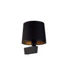 Kinkiety z abażurem - Nowodvorski CHILLIN Ścienna Kinkiet z włącznikiem Max moc 40W  Czarno-Złoty 8197 - product 3