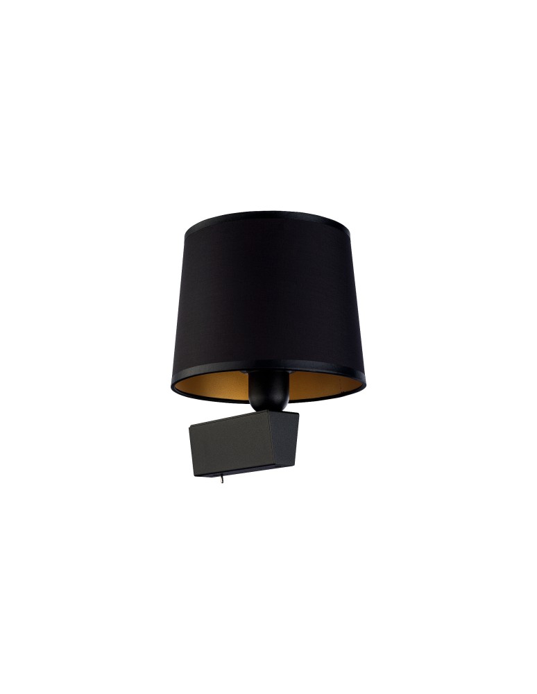 Nowodvorski CHILLIN Ścienna Kinkiet z włącznikiem Max moc 40W  Czarno-Złoty 8197