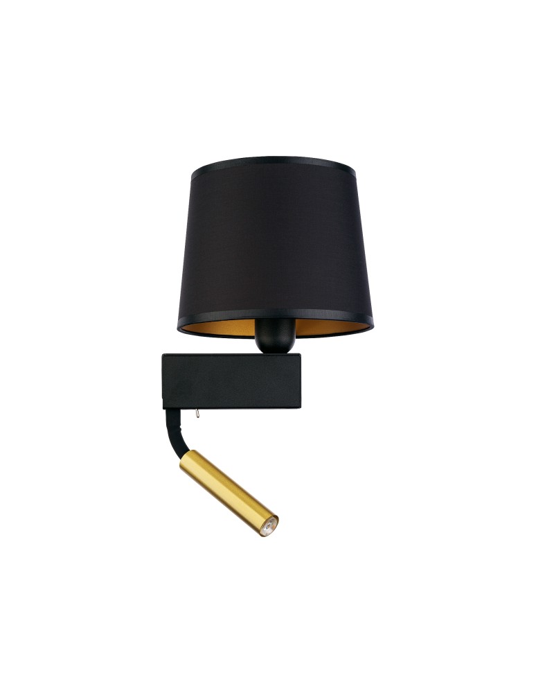 Nowodvorski CHILLIN Ścienna Kinkiet z włącznikiem Max moc 40W, 1x10W only LED E27, G9  Czarno-Złoty 8213