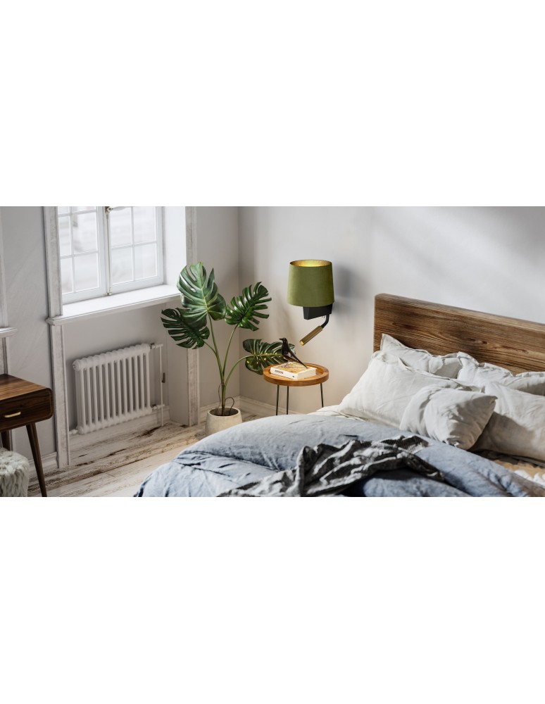 Nowodvorski CHILLIN Ścienna Kinkiet z włącznikiem Max moc 40W, 1x10W only LED E27, G9  Zielono-złoty 8214