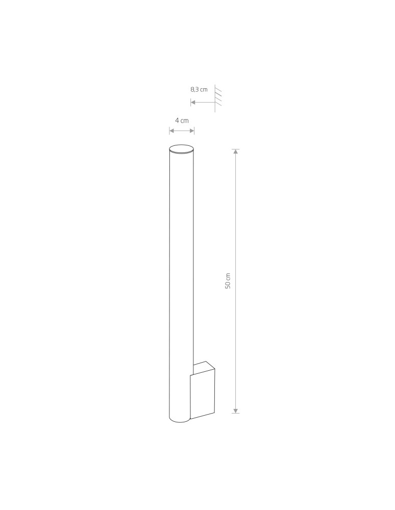 Nowodvorski ICE TUBE LED M Ścienna Kinkiet Max moc 8W LED IP44 Chrom 8122