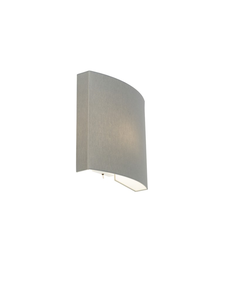 Kinkiety - Nowodvorski BORDE Ścienna Kinkiet z włącznikiem Max moc 40W E27  Szary 8046 - product kolory-swiatla.pl 2