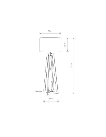 Nowodvorski ACROSS Podłogowa Max moc 1x60W E27  Naturalne drewno 6927 - produkt 2